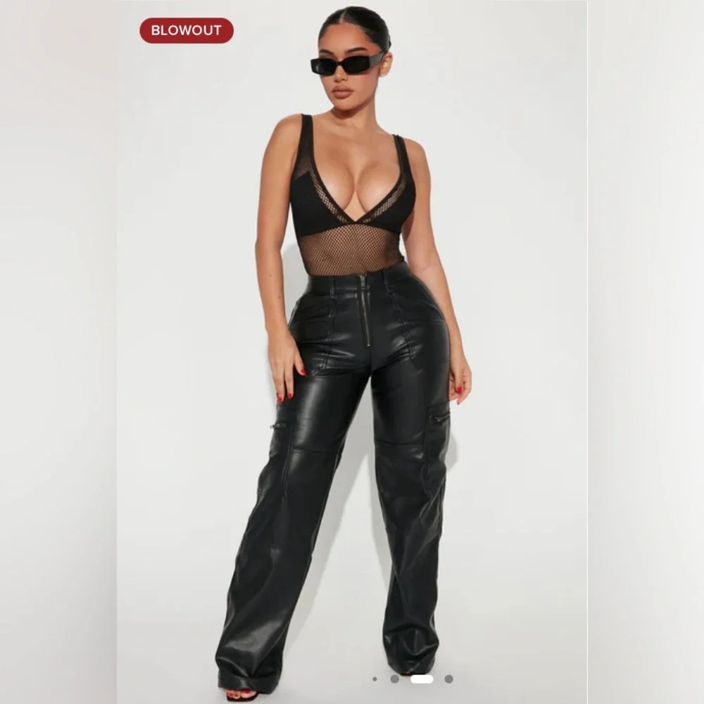 Fashion Nova Don’t Get Caught Up Black Fishnet Bodysuit - Picture 5 of 15